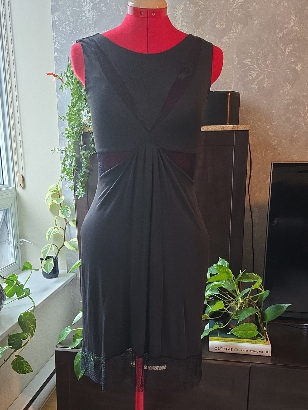 BCBGMaxAzria Black Sleeveless Lace Dress